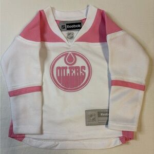 Reebok Kids Pink and White Edmonton Oilers Jersey